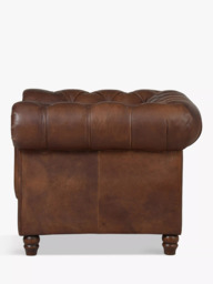 Halo Earle Chesterfield Leather Armchair, Antique Whisky - thumbnail 3