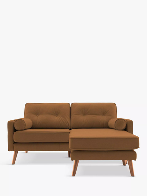 G Plan Vintage The Sixty Five RHF Medium 2 Seater Chaise End Leather Sofa - image 1