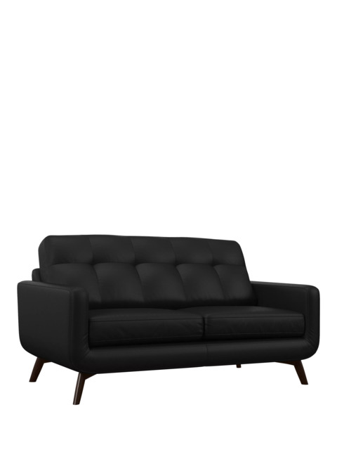 John Lewis Barbican Medium 2 Seater Leather Sofa, Dark Leg - image 1