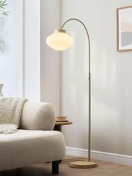 John Lewis Temple Wood and Metal Base Floor Lamp, Ash Wood - thumbnail 2