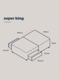 Silentnight Non-Sprung 2 Drawer Upholstered Divan Base, Super King Size - thumbnail 5