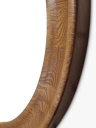 Yearn Ashby Round Oak Wood Wall Mirror, 80cm, Walnut - thumbnail 3