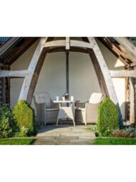 Bramblecrest Monterey Woven 2-Seater Round Garden Bistro Table & Chair Set, Sandstone - thumbnail 2