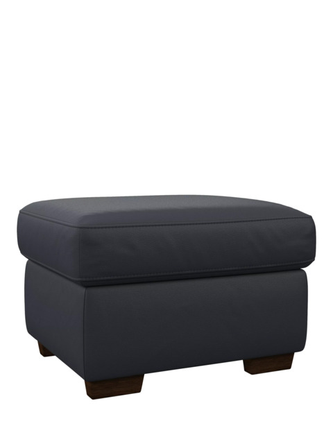 John Lewis Camden Leather Storage Footstool, Dark Leg - image 1