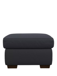 John Lewis Camden Leather Storage Footstool, Dark Leg - thumbnail 5