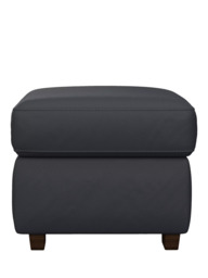 John Lewis Camden Leather Storage Footstool, Dark Leg - thumbnail 3