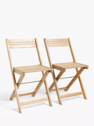 John Lewis Acacia Wood Foldable 4-Seater Garden Dining Table & Chairs Set, Natural - thumbnail 6