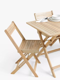John Lewis Acacia Wood Foldable 4-Seater Garden Dining Table & Chairs Set, Natural - thumbnail 4