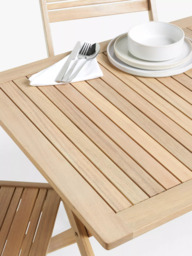 John Lewis Acacia Wood Foldable 4-Seater Garden Dining Table & Chairs Set, Natural - thumbnail 5