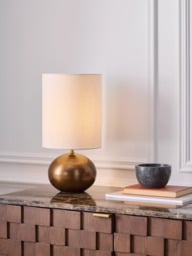 John Lewis Pebble Table Lamp, Patina Brass - thumbnail 2