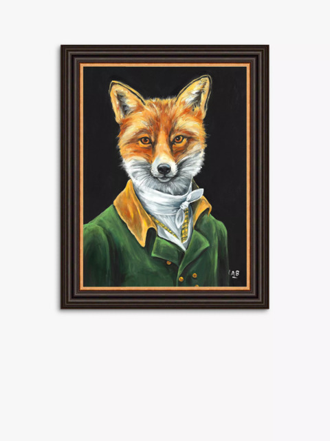 John Lewis Louise Brown 'Dapper Fox' Framed Print, Green/Multi - image 1