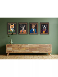 John Lewis Louise Brown 'Dapper Fox' Framed Print, Green/Multi - thumbnail 2