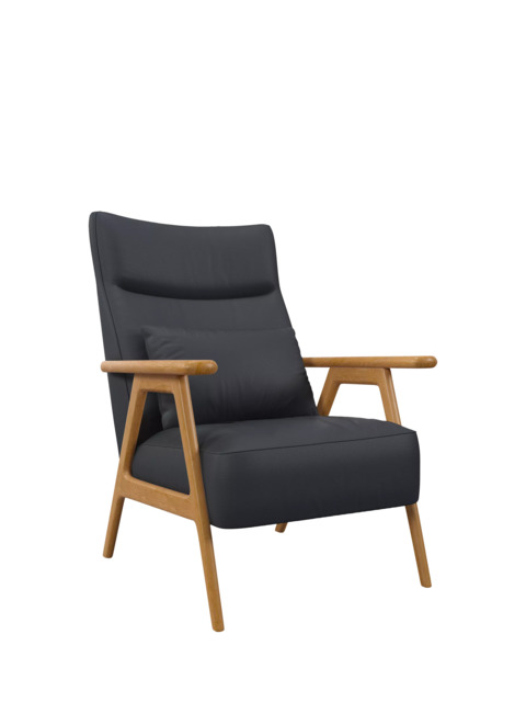John Lewis Hendricks High Back Leather Accent Chair, Light Leg - image 1