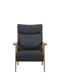 John Lewis Hendricks High Back Leather Accent Chair, Light Leg - thumbnail 5