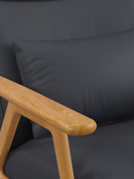 John Lewis Hendricks High Back Leather Accent Chair, Light Leg - thumbnail 6