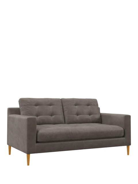 John Lewis Draper II Medium 2 Seater Leather Sofa, Light Leg - image 1