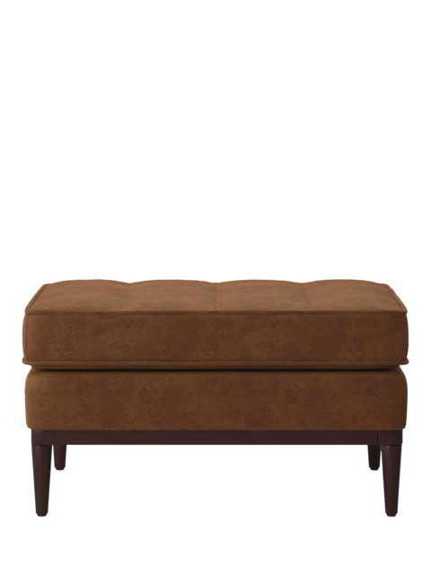 Swyft Model 02 Faux Leather Chaise Piece/Footstool, Chestnut - image 1