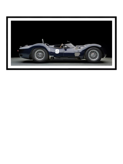 Brookpace Lascelles 'Maserati Birdcage' Car Framed Print & Mount, 37 x 101cm, Black - image 1
