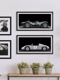 Brookpace Lascelles 'Maserati Birdcage' Car Framed Print & Mount, 37 x 101cm, Black - thumbnail 2