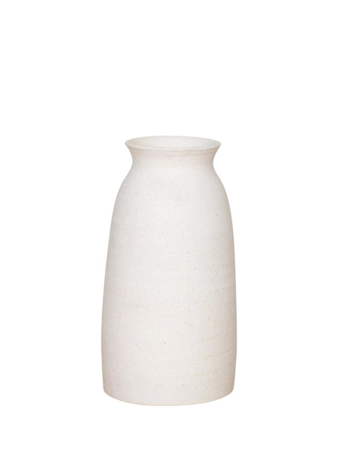 Floralsilk Zen Slim Ceramic Vase, H28cm, White