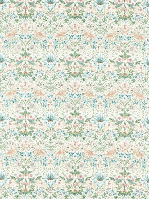 Morris & Co. Strawberry Thief Made to Measure Curtains or Roman Blind, Cochineal/Willow - image 1