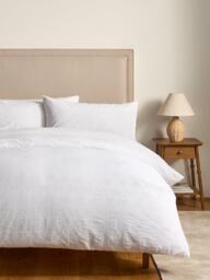 John Lewis Hemsby Pure Cotton Embroidered Percale Duvet Cover Set, White - thumbnail 2