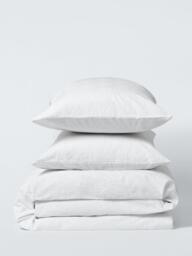 John Lewis Hemsby Pure Cotton Embroidered Percale Duvet Cover Set, White - thumbnail 5