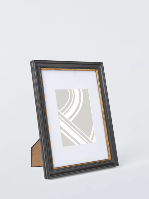 "John Lewis Georgian Wood Photo Frame & Mount, 5 x 7"" (13 x 18cm), Black/Gold" - image 1