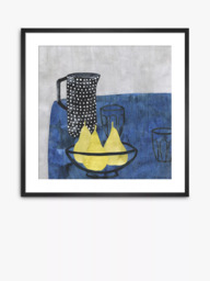 John Lewis Bianca Harrington 'Spotted Pitcher & Pears' Framed Print & Mount, 60 x 60cm, Blue/Yellow