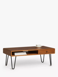John Lewis Hairpin Coffee Table, Dark Oak - thumbnail 3
