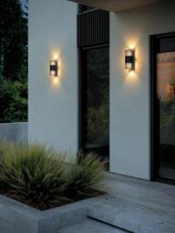 Nordlux Aludra Ribbed Outdoor Double Wall Light, Black - thumbnail 5