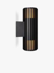 Nordlux Aludra Ribbed Outdoor Double Wall Light, Black - thumbnail 2