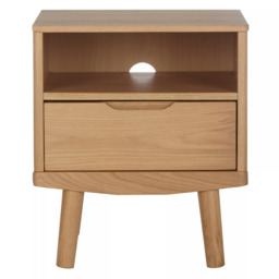 John Lewis Bow 1 Drawer Bedside Table, Natural - thumbnail 3