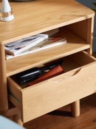 John Lewis Bow 1 Drawer Bedside Table, Natural - thumbnail 6