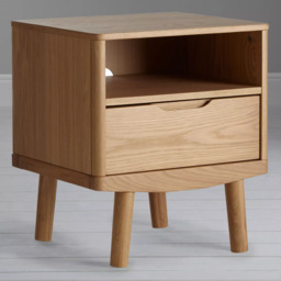 John Lewis Bow 1 Drawer Bedside Table, Natural - thumbnail 2