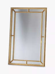 Gallery Direct Sinatra Rectangular Decorative Beaded Wall Mirror, 121 x 80cm, Gold - thumbnail 1
