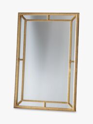 Gallery Direct Sinatra Rectangular Decorative Beaded Wall Mirror, 121 x 80cm, Gold - thumbnail 1
