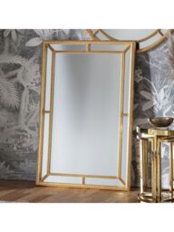 Gallery Direct Sinatra Rectangular Decorative Beaded Wall Mirror, 121 x 80cm, Gold - thumbnail 2