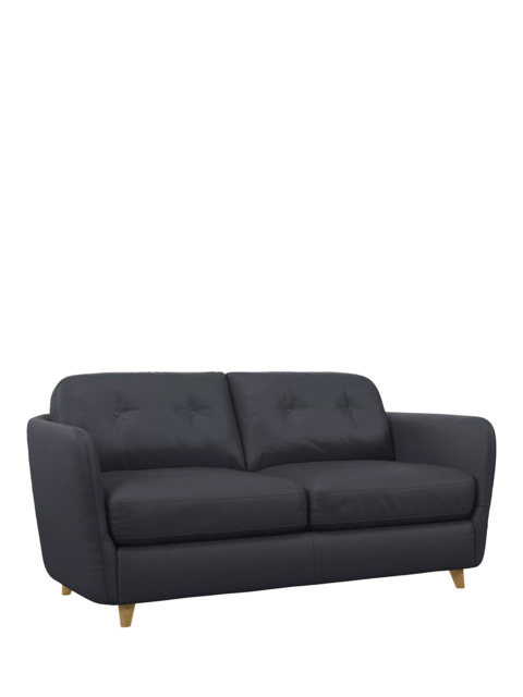 John Lewis Arlo Medium 2 Seater Leather Sofa Bed, Light Leg - image 1