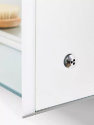 John Lewis Shelf Single Mirrored and Illuminated Bathroom Cabinet - thumbnail 4