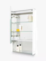 John Lewis Shelf Single Mirrored and Illuminated Bathroom Cabinet - thumbnail 3