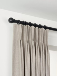 John Lewis Made to Order Select Curtain Pole with Rings and Ball Finial, Wall Fix, Dia.25mm