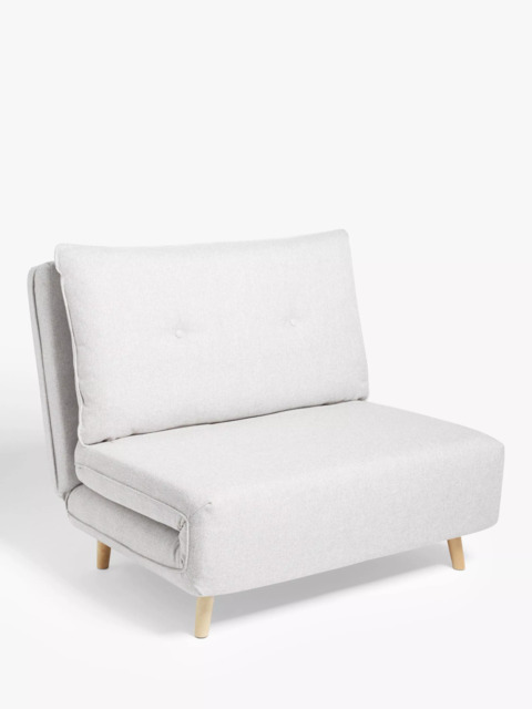 John Lewis Chair Bed, Light Leg, Cobble Grey - image 1