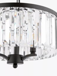 Laura Ashley Elkwood 3 Arm Chandelier Ceiling Light, Soft Black - thumbnail 3
