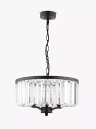 Laura Ashley Elkwood 3 Arm Chandelier Ceiling Light, Soft Black - thumbnail 2