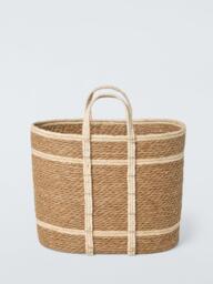 John Lewis Slim 2 Tone Bulrush Basket, Natural - thumbnail 2