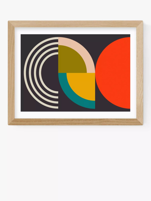 EAST END PRINTS Ana Rut Bre 'Geometric on Black I' Framed Print - image 1