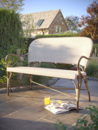 Laura Ashley Riviera 2-Seater Woven Garden Bench - thumbnail 2