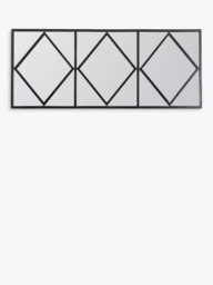 Gallery Direct Trieste Rectangular Metal Frame Wall Mirror, 120 x 50cm, Black