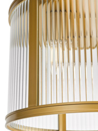 Där Bianka 3 Bulb Ribbed Glass Flush Ceiling Light, Matt Black - thumbnail 3